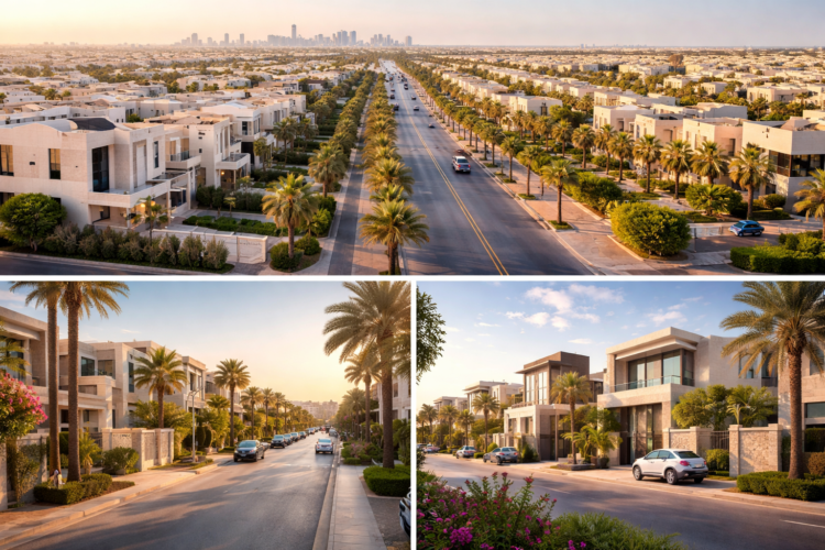 Modern villas in Al Yasmin, Saudi Arabia