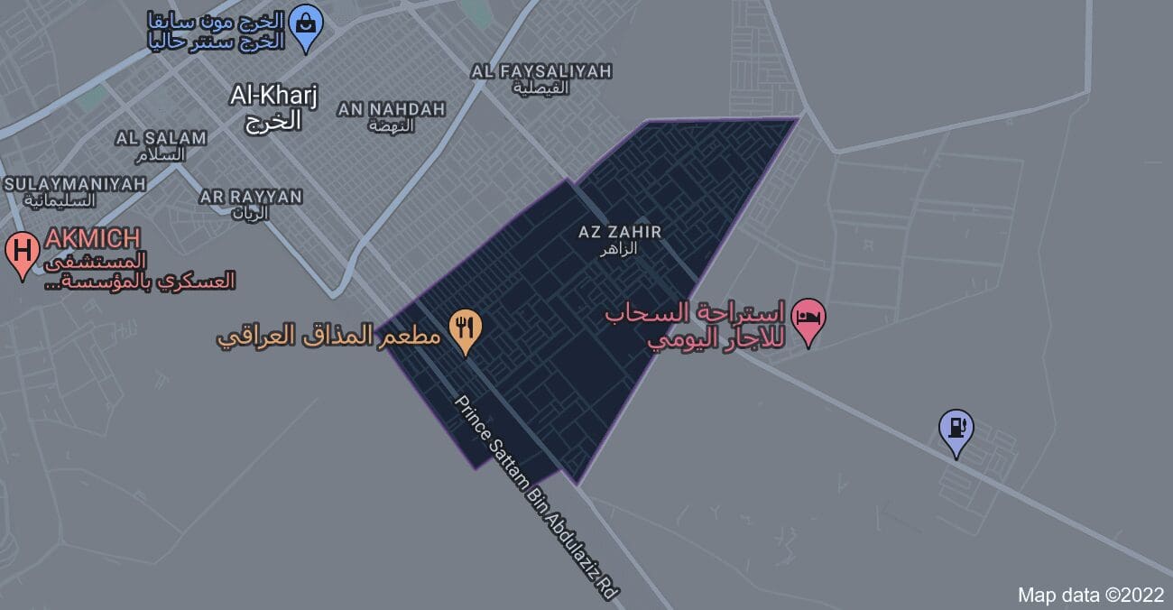 موقع حي الزاهر الرياض