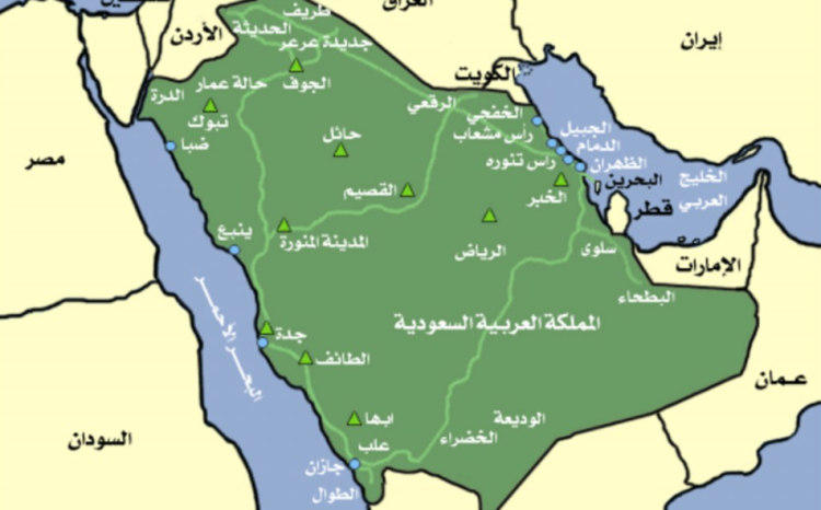خريطة مدن السعودية